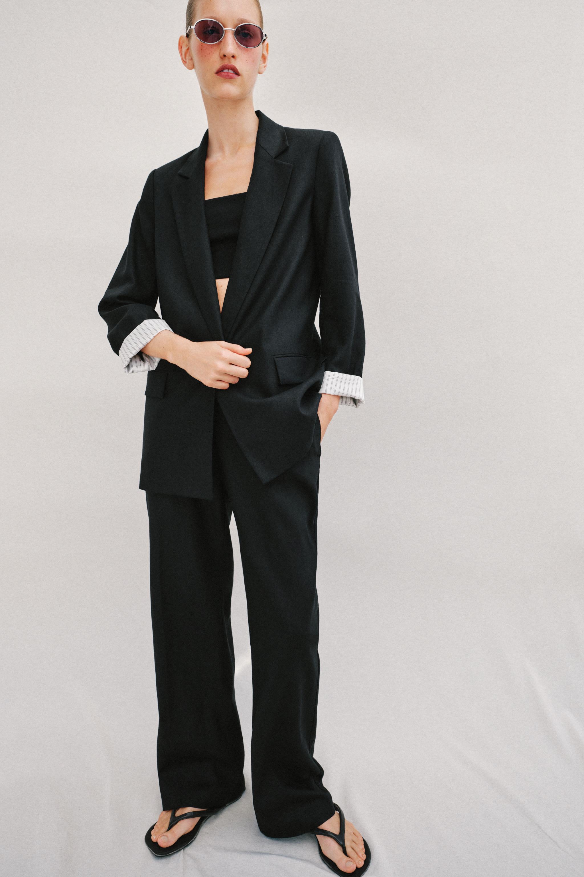 LINEN BLAZER WITH ROLLED SLEEVES